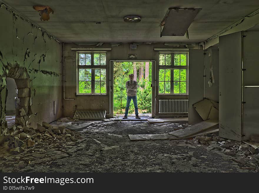 Ruins, House, Tree, Window