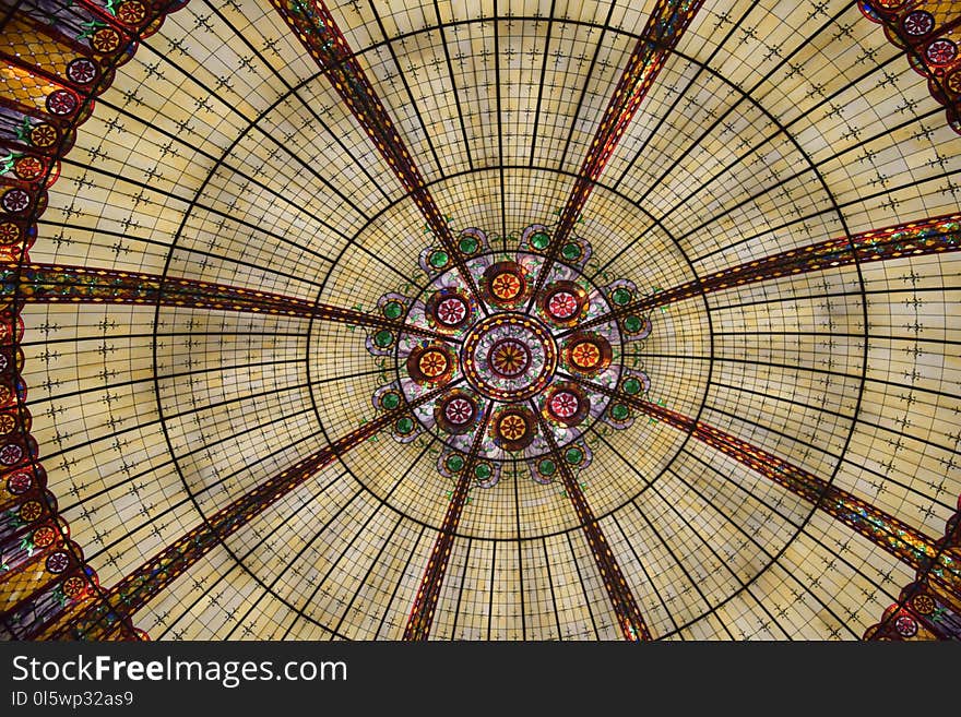 Stained Glass, Glass, Dome, Window