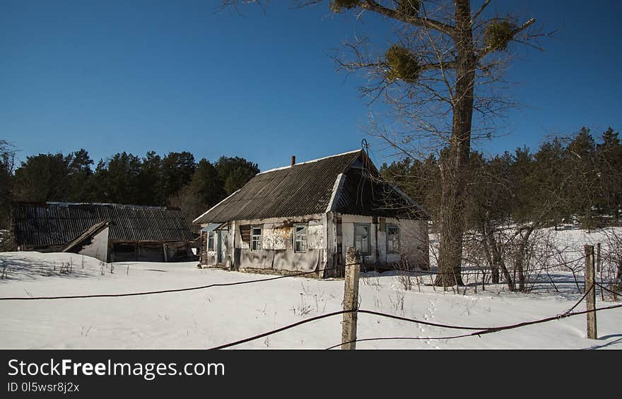 Winter, Snow, Home, Property