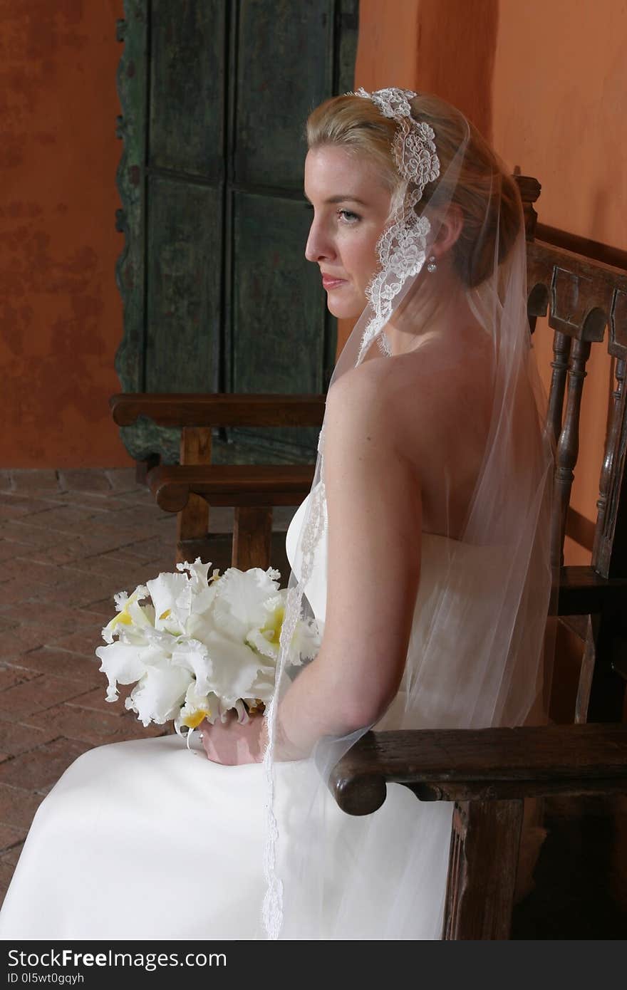 Bride, Flower, Gown, Veil