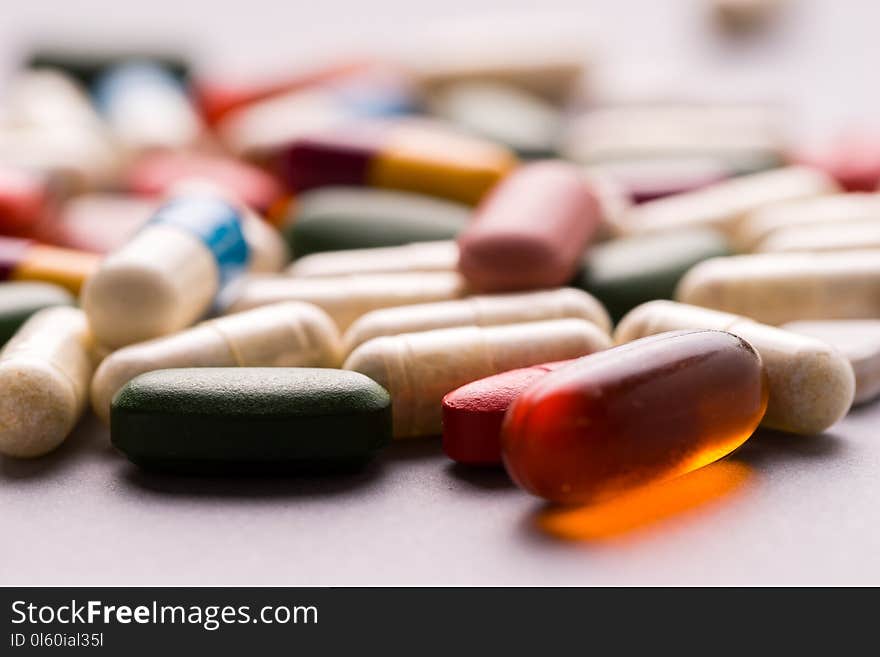 Medicine, tablet and drug in various shape shot in studio