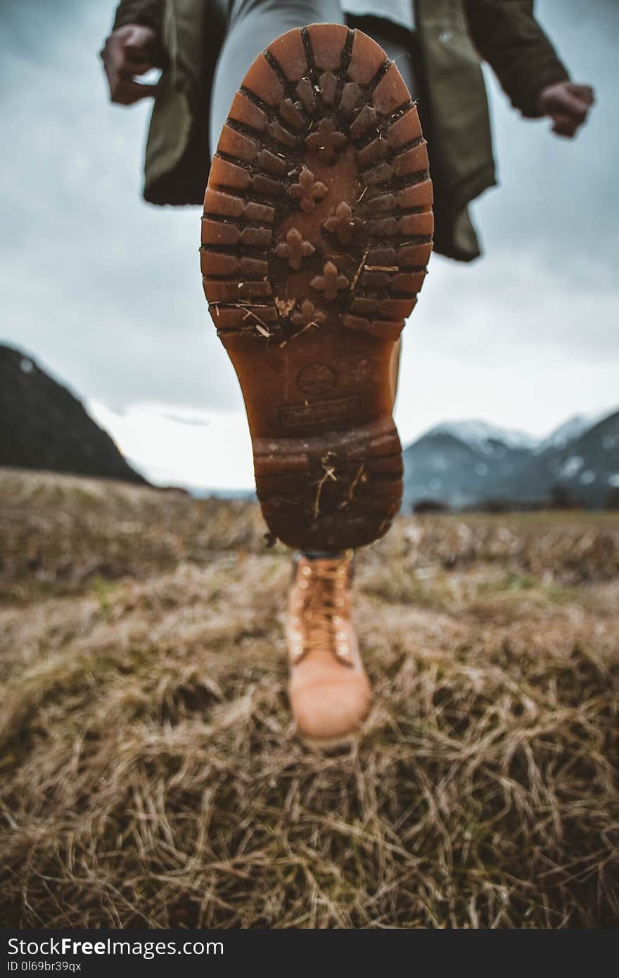 Close Up of A Brown Leather Boot