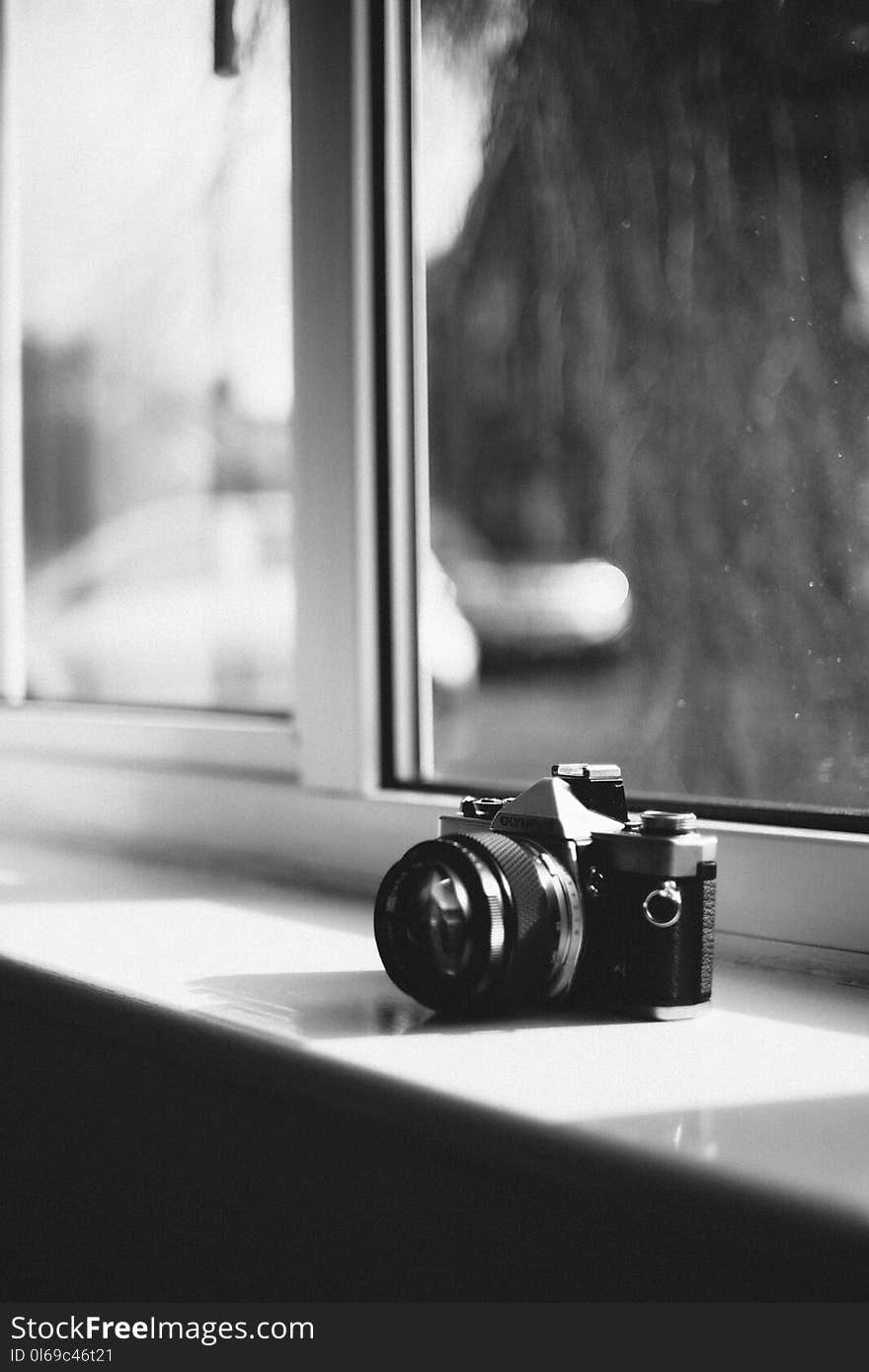 Grayscale Photography of Dslr Camera