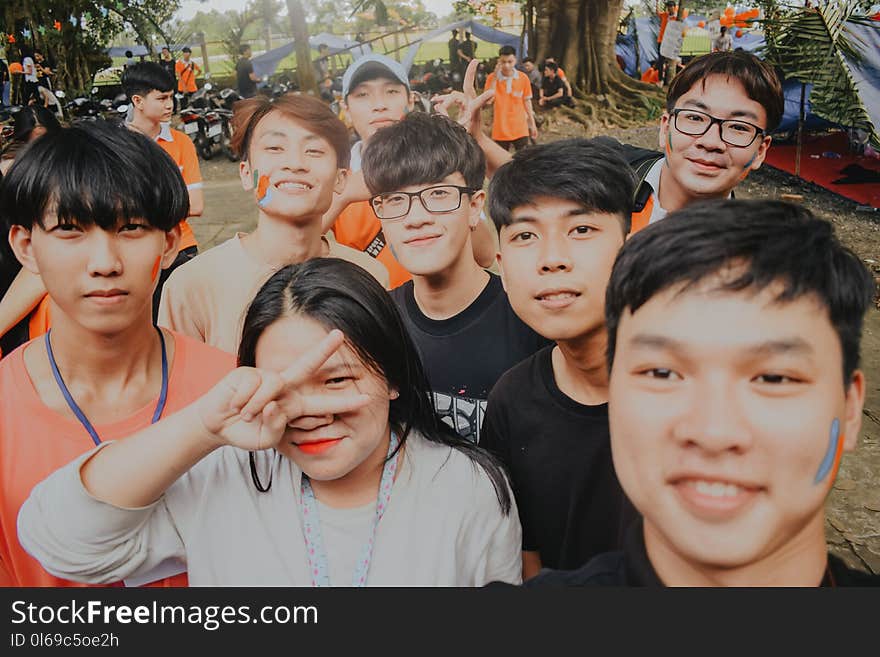 Men and Woman Having Groupie Photo