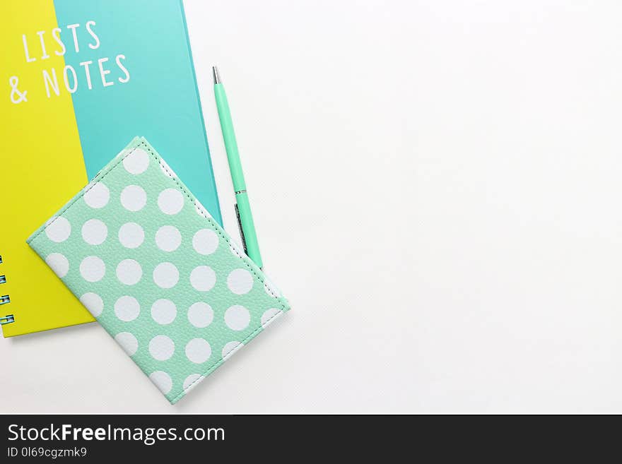 White and Teal Notebook