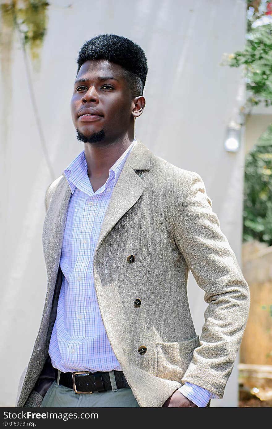 Man in Gray Formal Suit Jacket