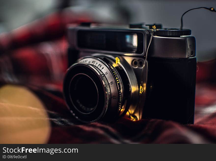 Selective Focus Photography of Black Film Camera