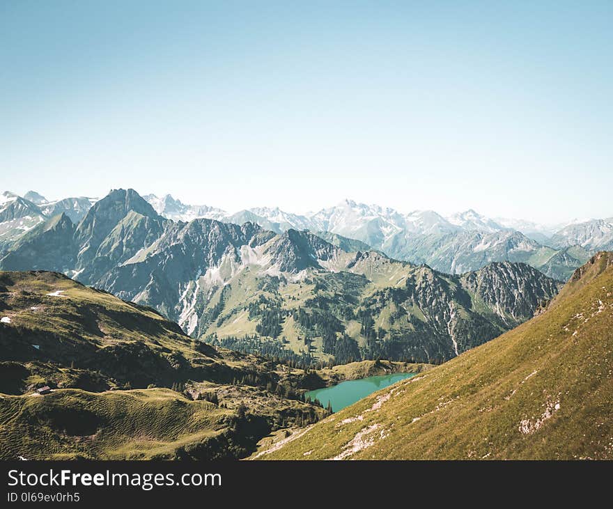 Aerial Photo of Mountain Ranges