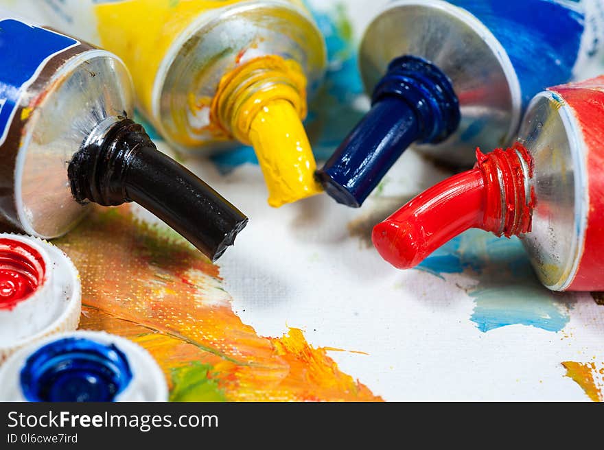 Colourfull oil paints