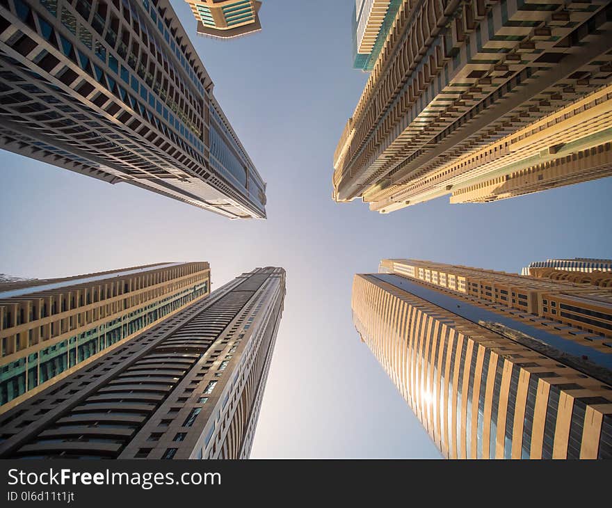 Residential skyscraper in Dubai on a sunny day. UAE.