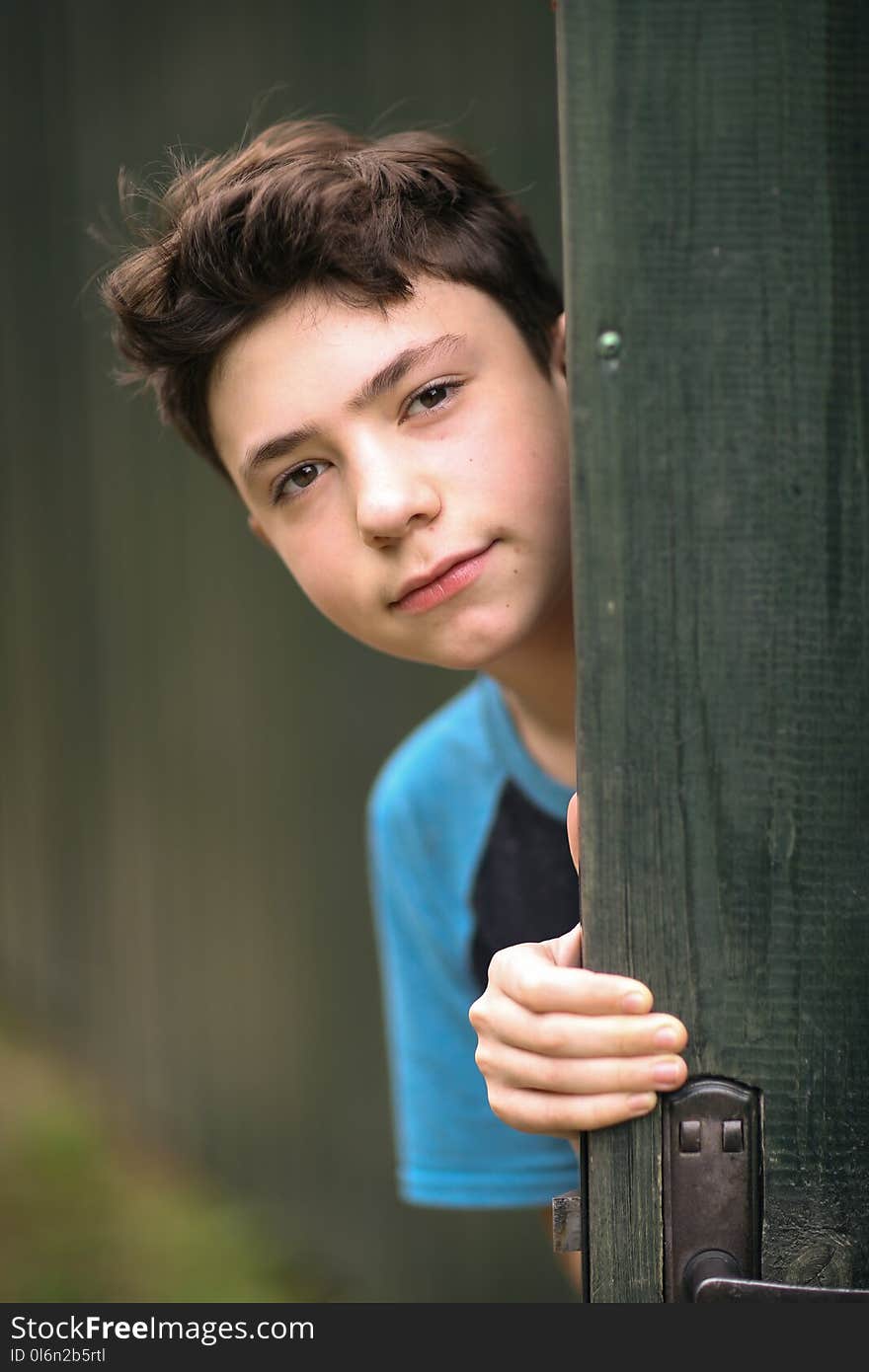 Teenager boy happy summer outdoor close up portrait