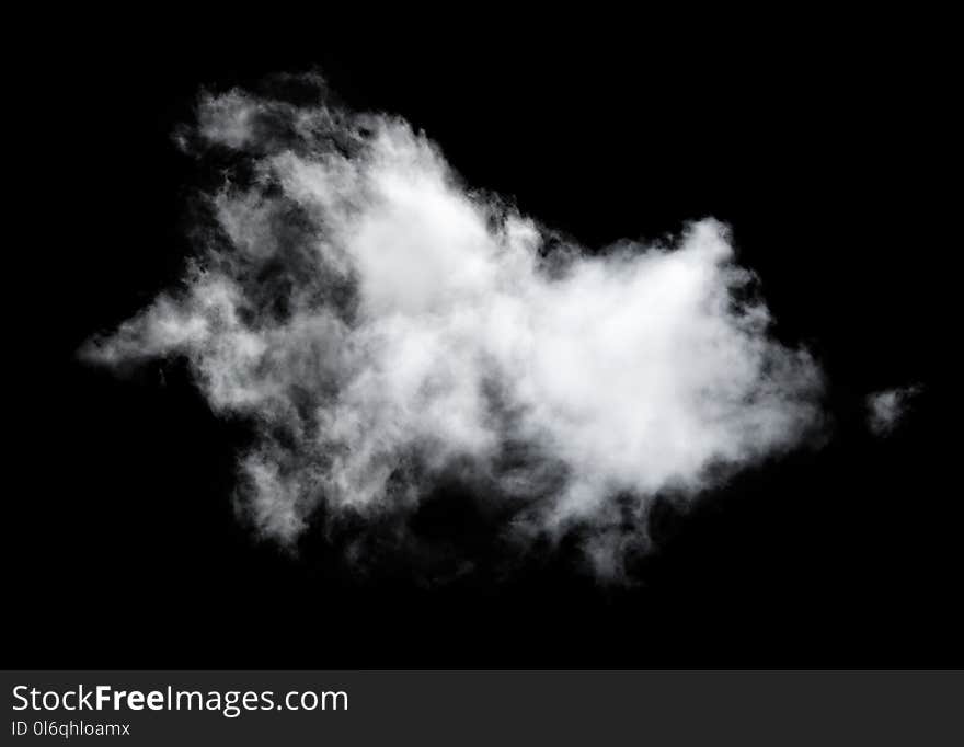 White clouds on black background