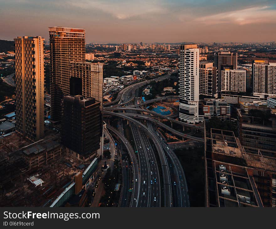 Bird&#x27;s Eye View of City