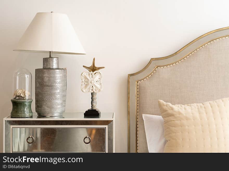 White and Silver Table Lamp