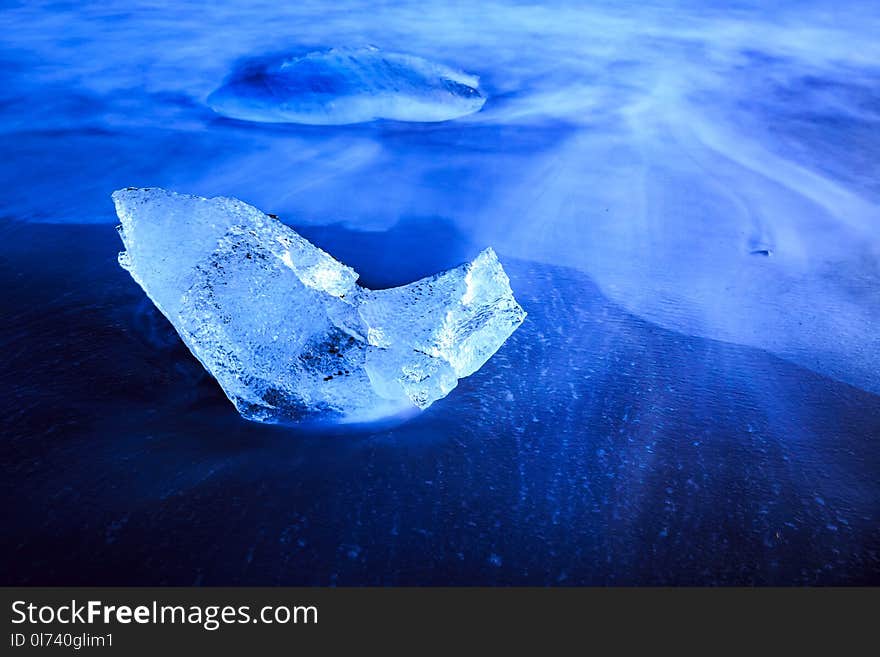 Global warming affects Jokulsarlon glacier lake in Iceland. Suns