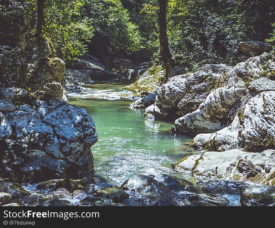 River Surrounded by Rocks