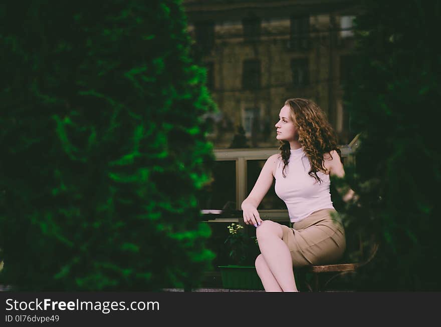 Woman Wearing Brown Skirt