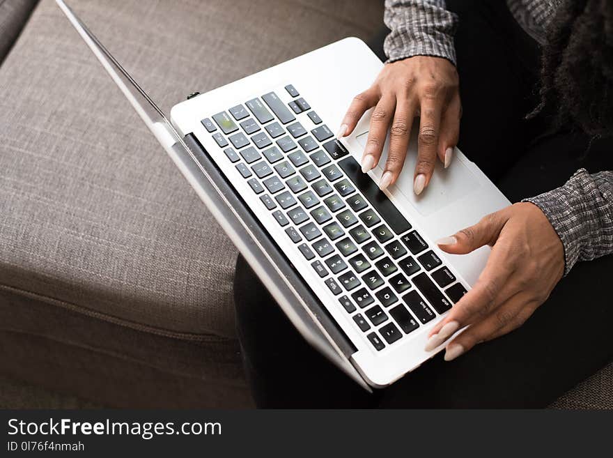 Person Using Silver Macbook