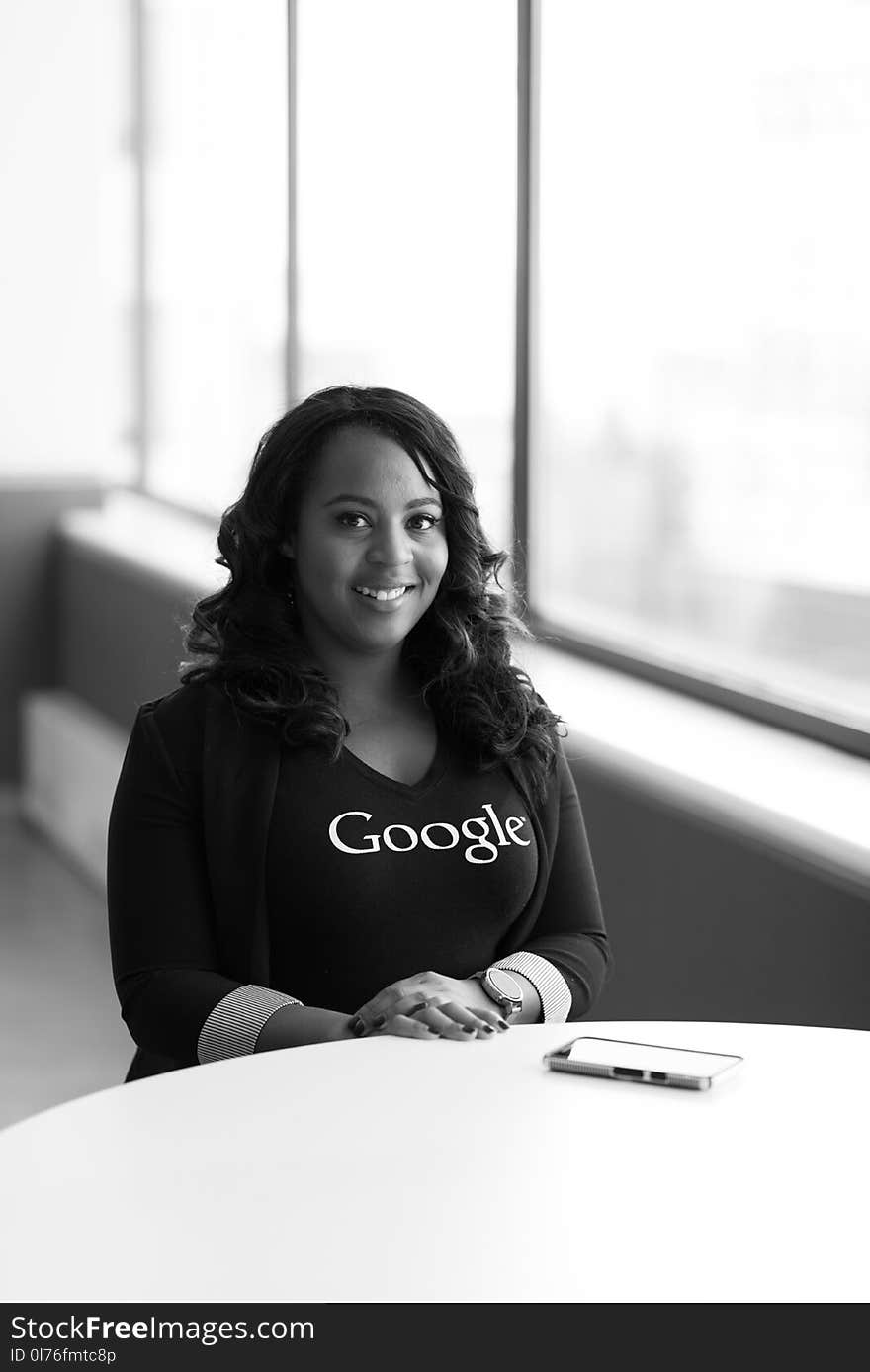 Woman Wearing Google-printed Shirt