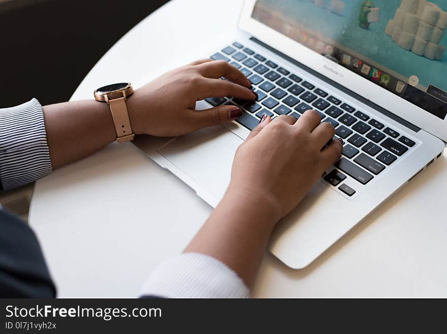 Person Using Macbook Air