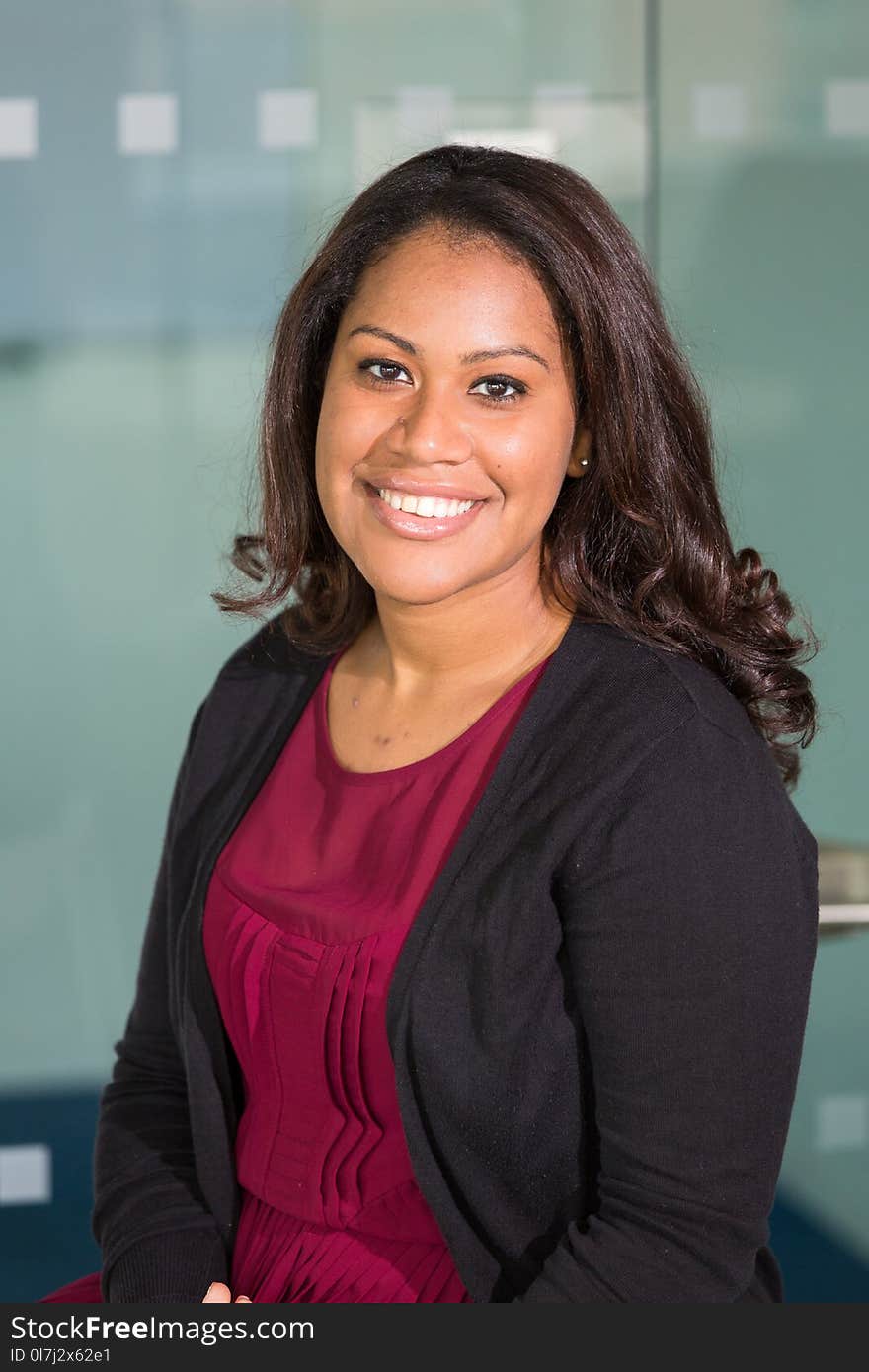 Woman Wearing Black Cardigan