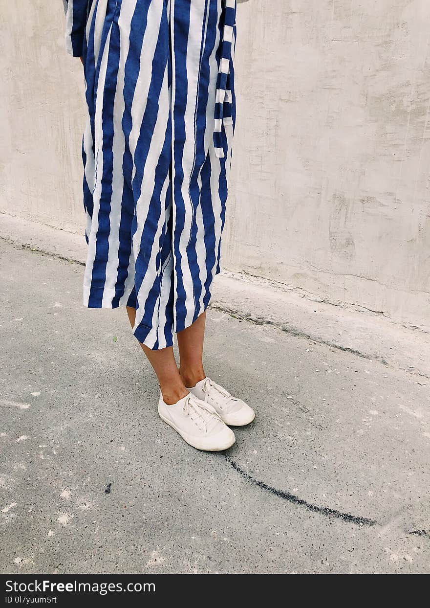 Woman Wearing White Plimsolls