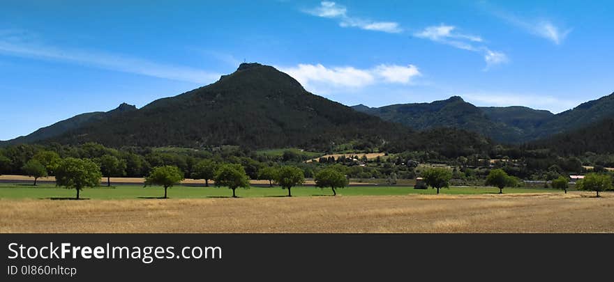 Mountainous Landforms, Sky, Highland, Grassland