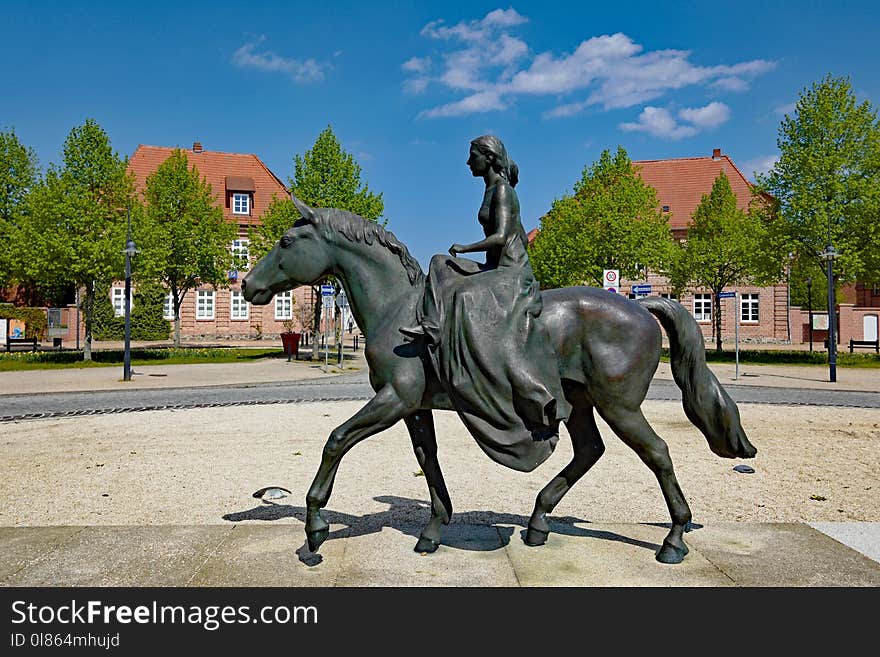 Statue, Horse, Sculpture, Monument