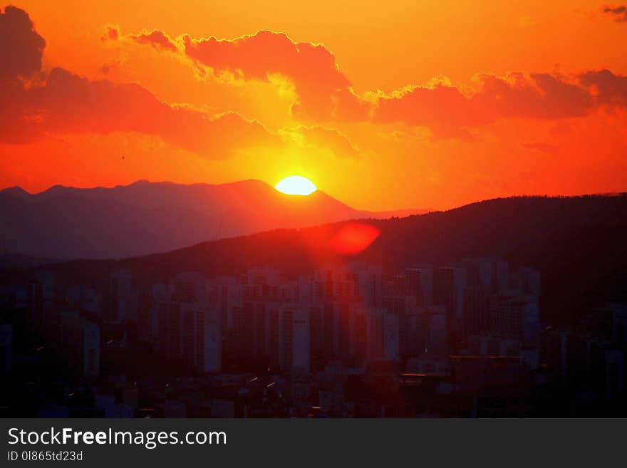 Sky, Afterglow, Red Sky At Morning, Sunset