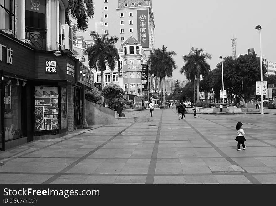 White, Town, Urban Area, Road