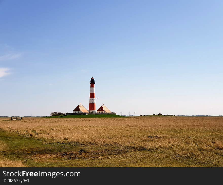 Lighthouse, Grassland, Prairie, Sky