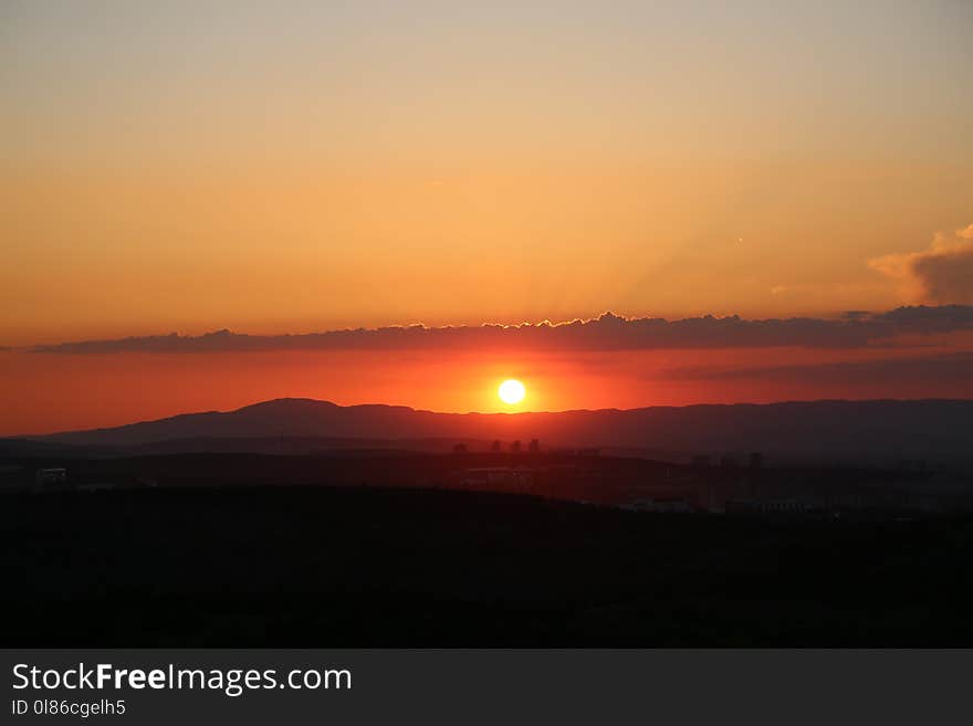 Sky, Afterglow, Sunrise, Horizon