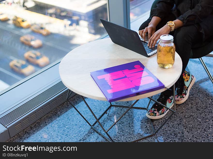 Person Using Black Laptop Computer