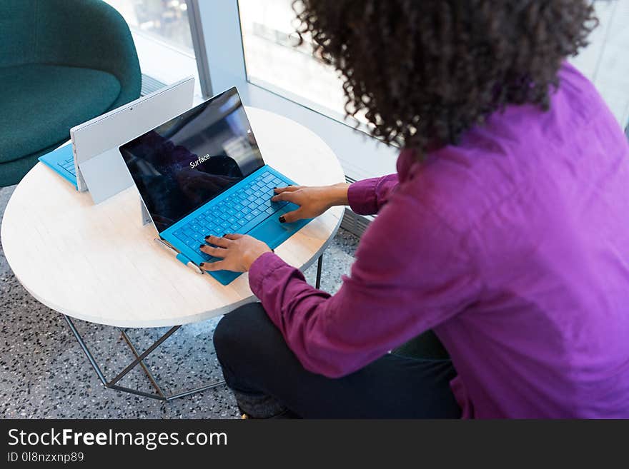 Person Sitting White Typing