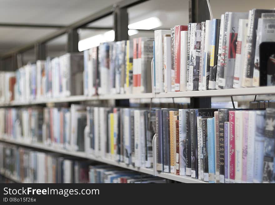 Shallow Focus Photography Of Books On Bookshelves