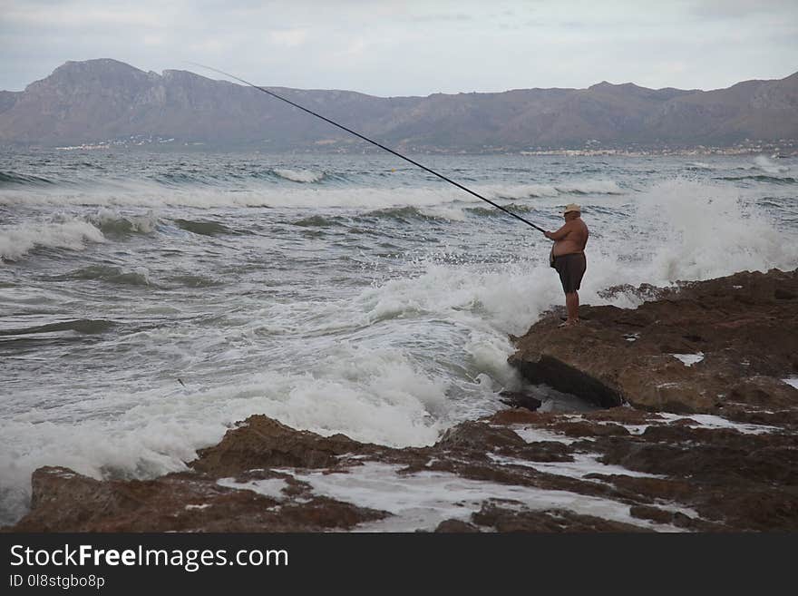 Sea, Casting Fishing, Coast, Rock Fishing