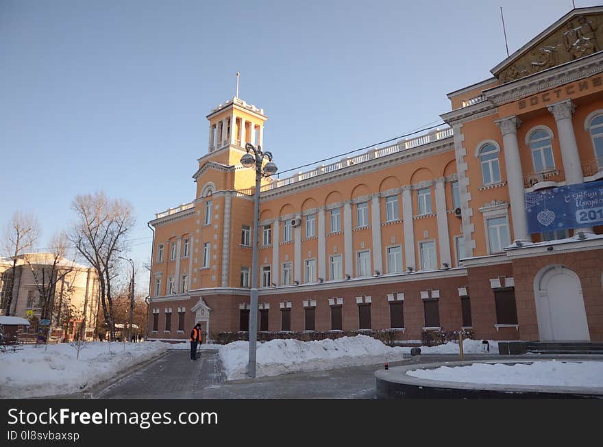 Landmark, Building, Town, Winter