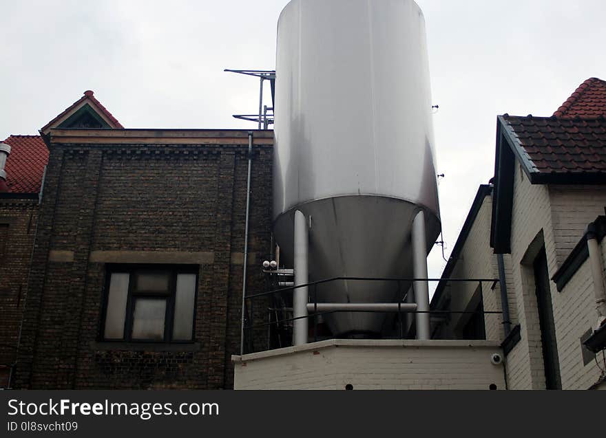 Building, Silo, Roof, Facade