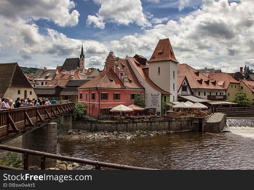 Waterway, Water, Town, Sky