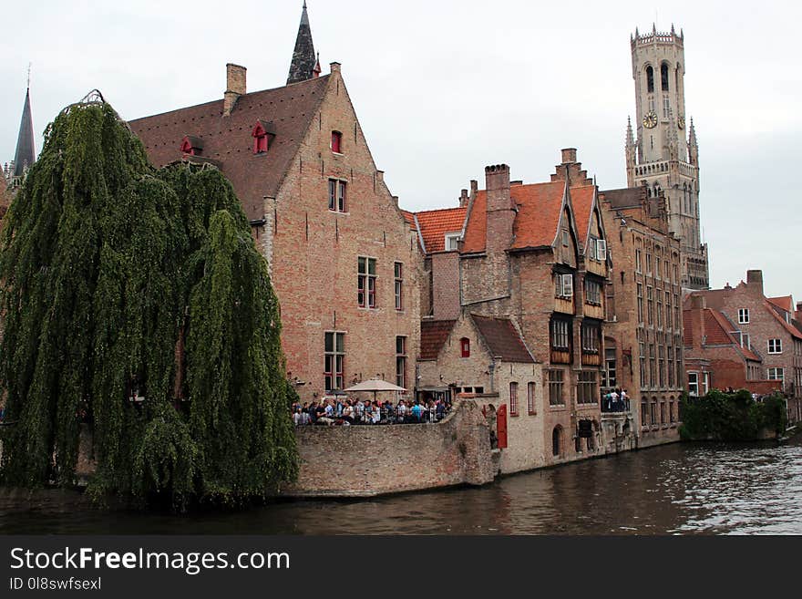 Waterway, Canal, Town, Water