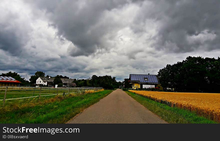 Road, Cloud, Sky, Field