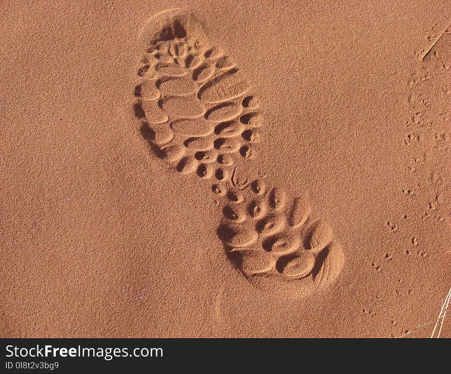 Sand, Footprint, Close Up, Material