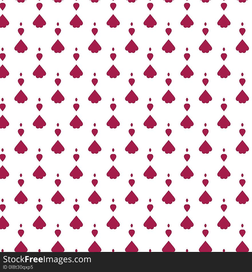 Red, Pink, Heart, Pattern