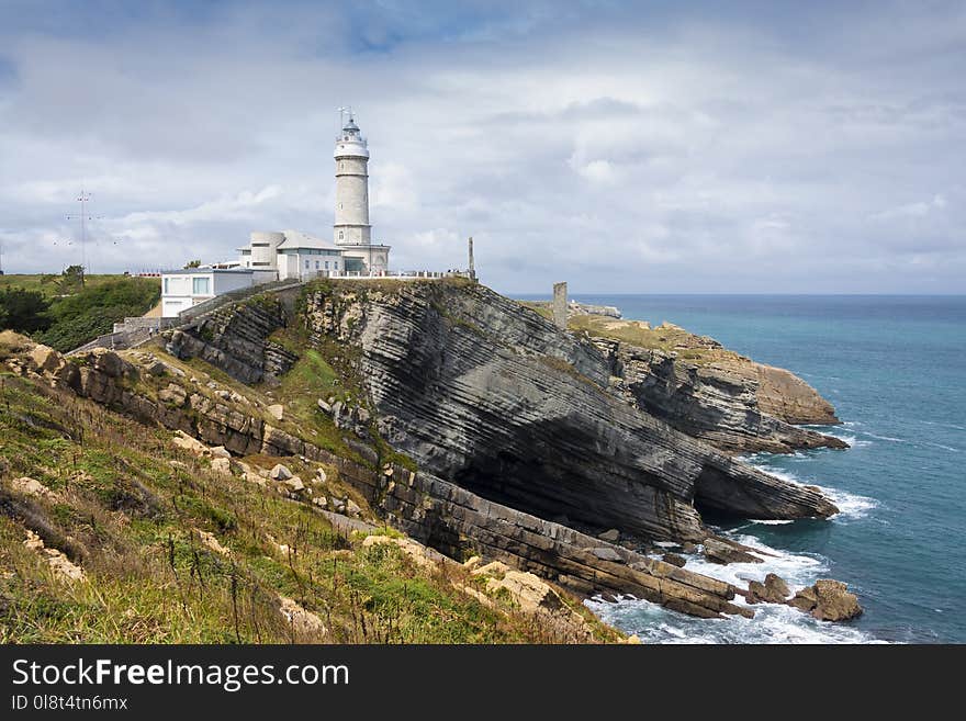 Coast, Sea, Lighthouse, Headland