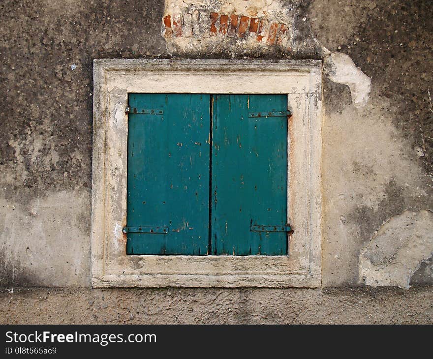 Blue, Wall, Window, Door