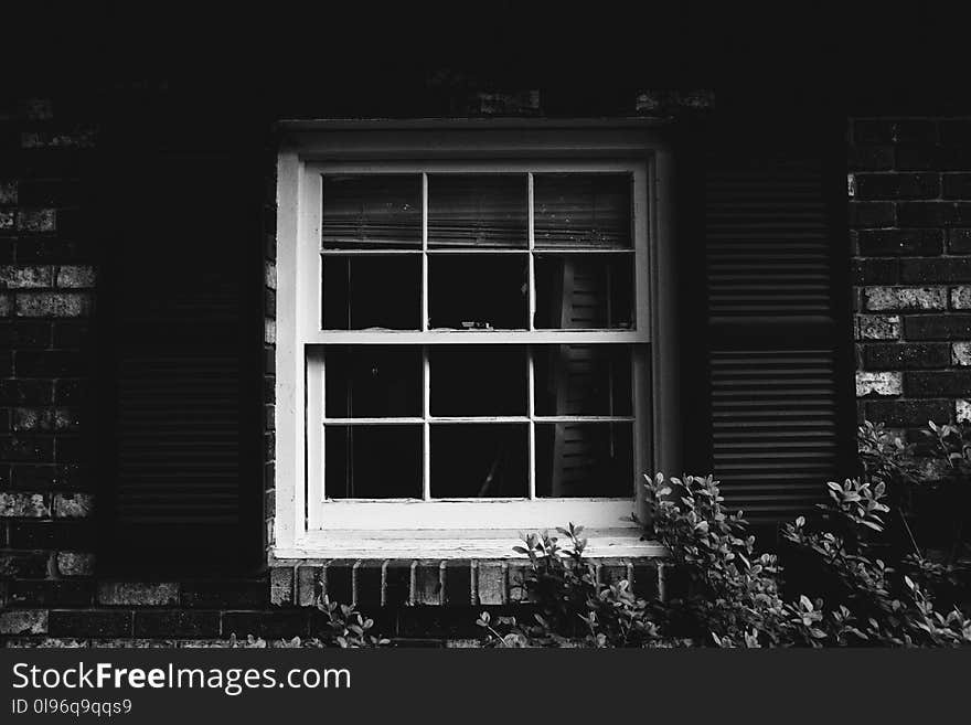 Clear Glass Windowpane With White Frame