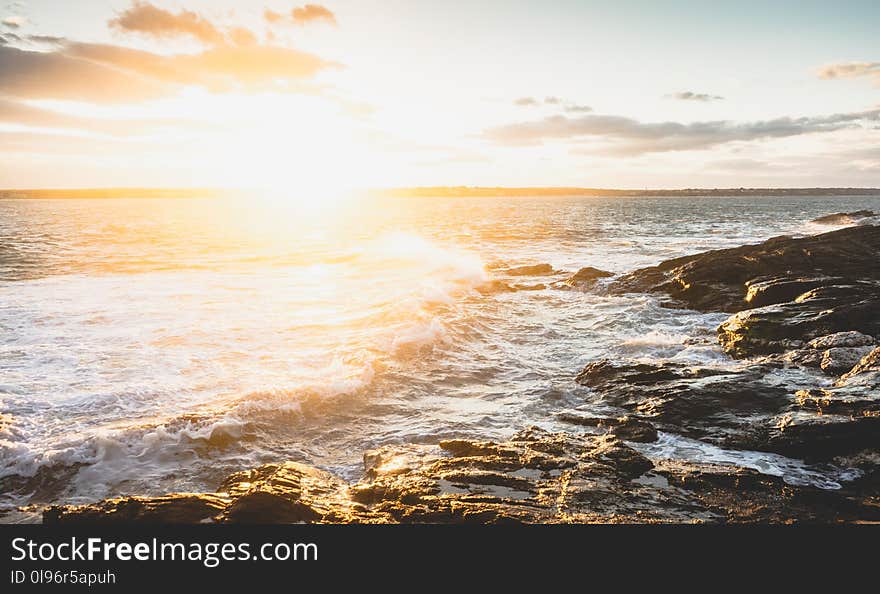 Photo Of Sea during Golden Hour