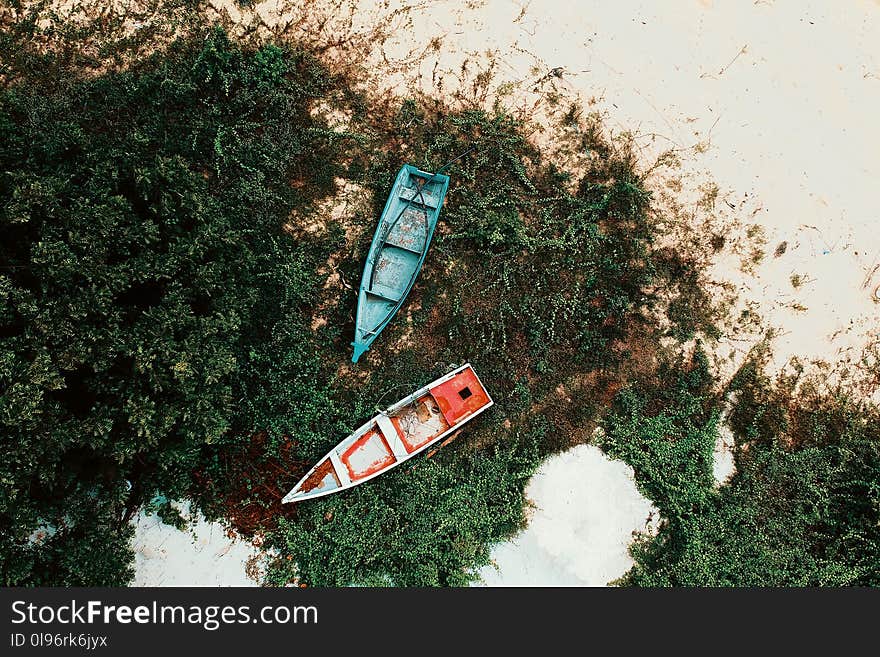 Red And Blue Boats