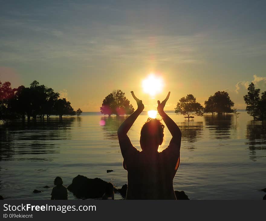 Water, Reflection, Sun, Sunset