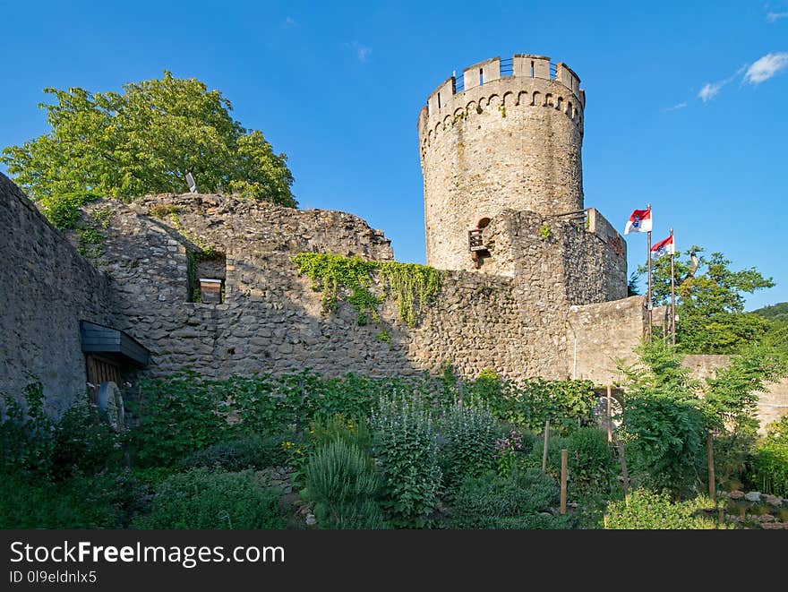 Castle, Sky, Fortification, Ruins